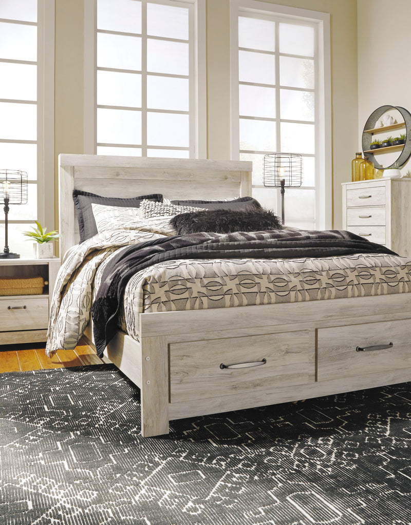 Bellaby Whitewash Footboard Storage Platform Bedroom Set - Lara FurnitureBedroom Set