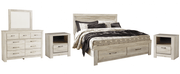 Bellaby Whitewash Footboard Storage Platform Bedroom Set - Lara FurnitureBedroom Set