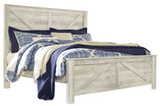 Bellaby Whitewash King Crossbuck Panel Bed - Lara FurnitureKing Bed