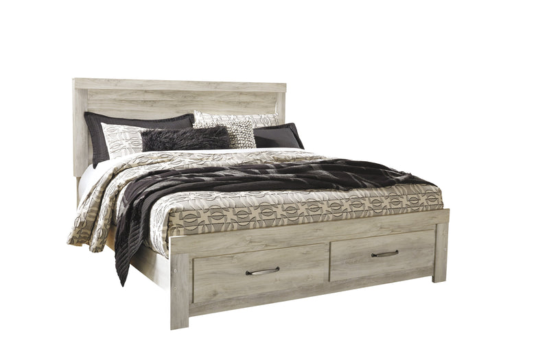 Bellaby Whitewash King Storage Platform Bed - Lara FurnitureKing Bed