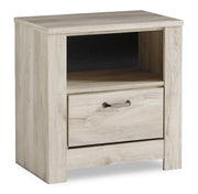 Bellaby Whitewash Queen Crossbuck Panel Bed, Dresser, Mirror and 2 Nightstands - B331B13