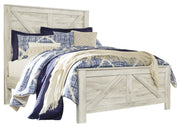 Bellaby Whitewash Queen Crossbuck Panel Bed - Lara FurnitureQueen Bed