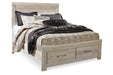 Bellaby Whitewash Queen Platform Bed with 2 Storage Drawers - Gate FurnitureQueen Bed