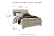 Bellaby Whitewash Queen Platform Bed with 2 Storage Drawers - Gate FurnitureQueen Bed