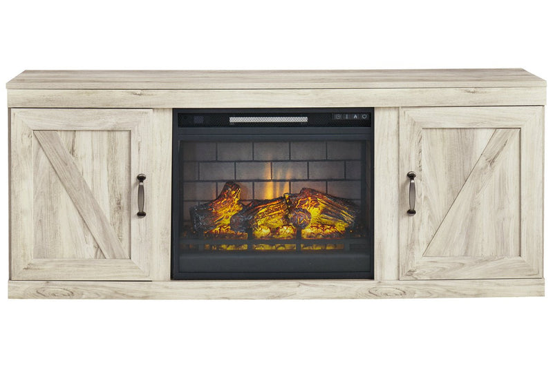 Bellaby Whitewash TV Stand with Electric Fireplace - Lara FurnitureTV Stand
