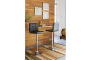 Bellatier Black/Chrome Finish Adjustable Height Bar Stool (Set of 2) - Lara FurnitureBarstool