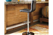 Bellatier Black/Chrome Finish Adjustable Height Bar Stool (Set of 2) - Lara FurnitureBarstool