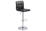 Bellatier Black/Chrome Finish Adjustable Height Bar Stool (Set of 2) - Lara FurnitureBarstool