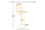 Bellatier Black/Chrome Finish Adjustable Height Bar Stool (Set of 2) - Lara FurnitureBarstool