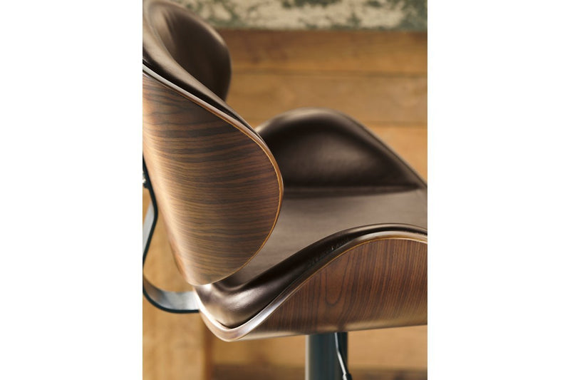 Bellatier Brown Adjustable Height Bar Stool - Lara FurnitureBarstool