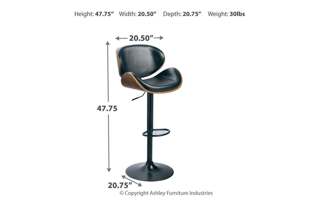 Bellatier Brown Adjustable Height Bar Stool - Gate FurnitureBarstool