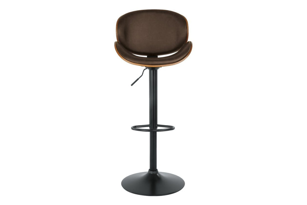 Bellatier Brown Adjustable Height Bar Stool - Gate FurnitureBarstool