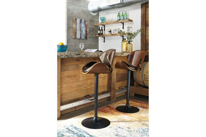 Bellatier Brown Adjustable Height Bar Stool - Lara FurnitureBarstool