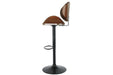 Bellatier Brown Adjustable Height Bar Stool - Gate FurnitureBarstool
