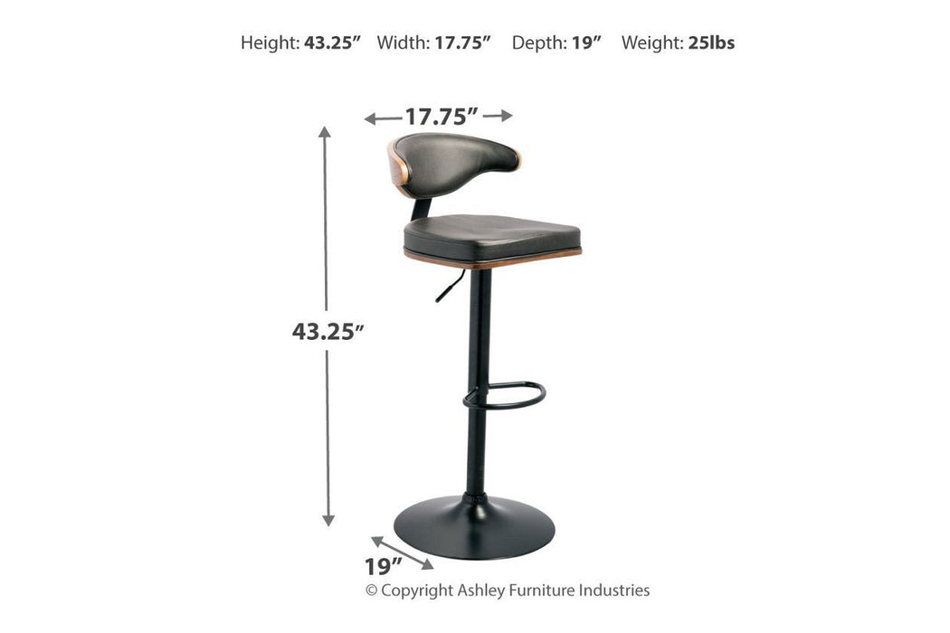 Bellatier Brown/Black Adjustable Height Bar Stool - Gate FurnitureBarstool