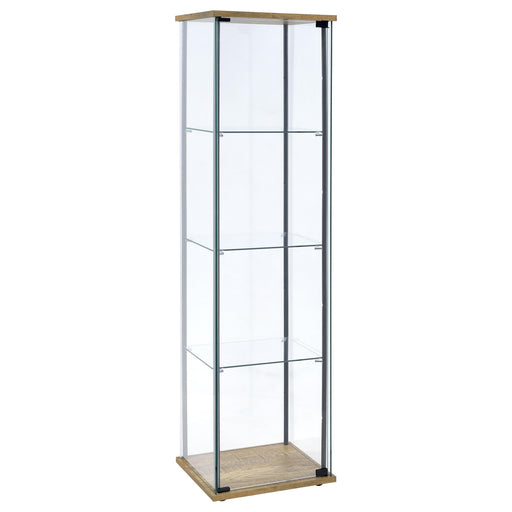 Bellatrix 3-shelf Clear Glass Curio Cabinet Mango - 950172MGO