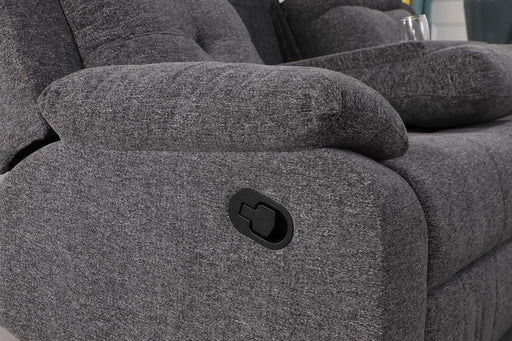Bellinda - Gray Manual Recliner Loveseat with Pillow-Top Armrest - L604-L