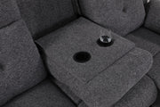 Bellinda - Gray Manual Reclininig with Drop-Down Table, Cup Holder and Pillow-Top Armrest - L604-S