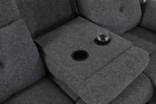 Bellinda - Gray Manual Reclininig with Drop-Down Table, Cup Holder and Pillow-Top Armrest - L604-S