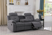 Bellinda - Gray Manual Reclininig with Drop-Down Table, Cup Holder and Pillow-Top Armrest - L604-S