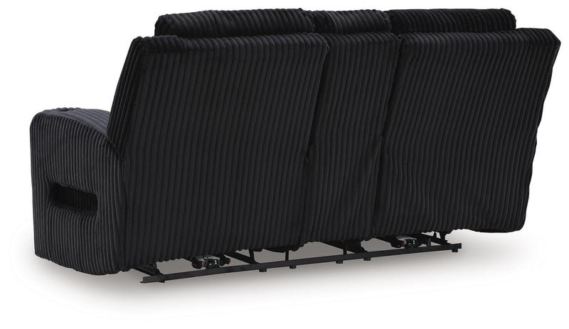 Belvarrow Black Power Reclining Loveseat with Console - PC6420218
