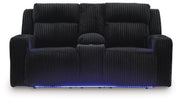 Belvarrow Black Power Reclining Sofa and Loveseat - PC64202U1