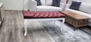 Bench With Wood Legs in Blue-White - 790-BENCH-NOVA140