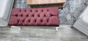Bench With Wood Legs in Blue-White - 790-BENCH-NOVA140