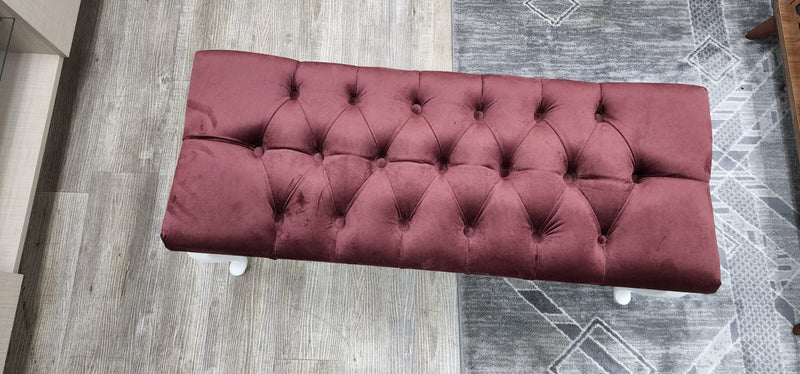 Bench With Wood Legs in Red - 790-BENCH-RED