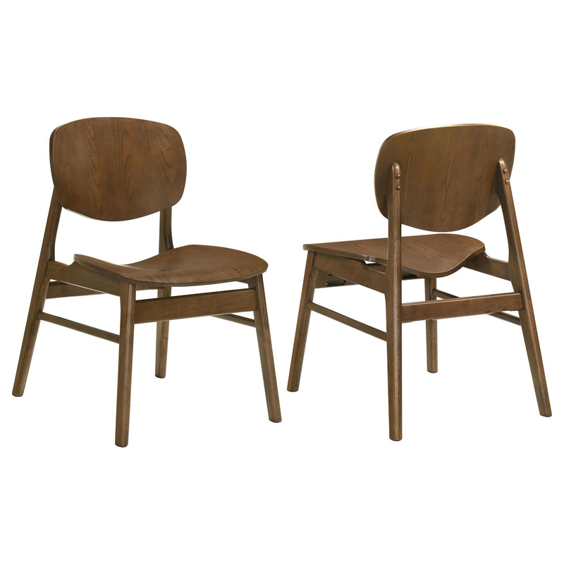 Benford Dining Side Chair Wood Seat Dark Brown (Set of 2) - 193832