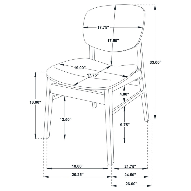 Benford Dining Side Chair Wood Seat Dark Brown (Set of 2) - 193832