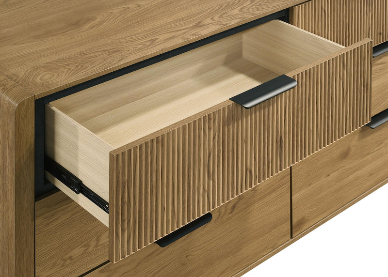 Bennett 6-drawer Bedroom Dresser and Mirror Set Light Oak - 222903M