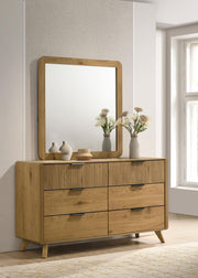 Bennett 6-drawer Bedroom Dresser and Mirror Set Light Oak - 222903M