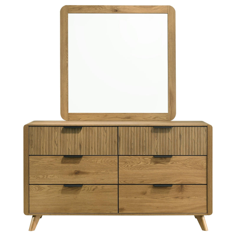 Bennett 6-drawer Bedroom Dresser and Mirror Set Light Oak - 222903M