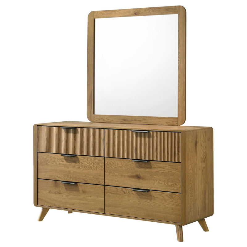 Bennett 6-drawer Bedroom Dresser and Mirror Set Light Oak - 222903M