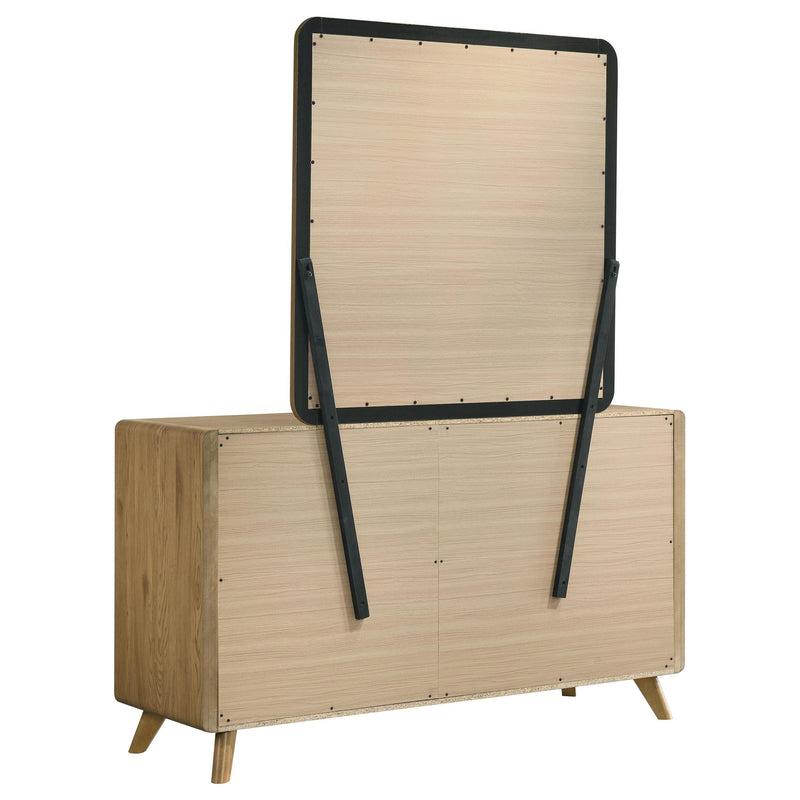 Bennett 6-drawer Bedroom Dresser and Mirror Set Light Oak - 222903M