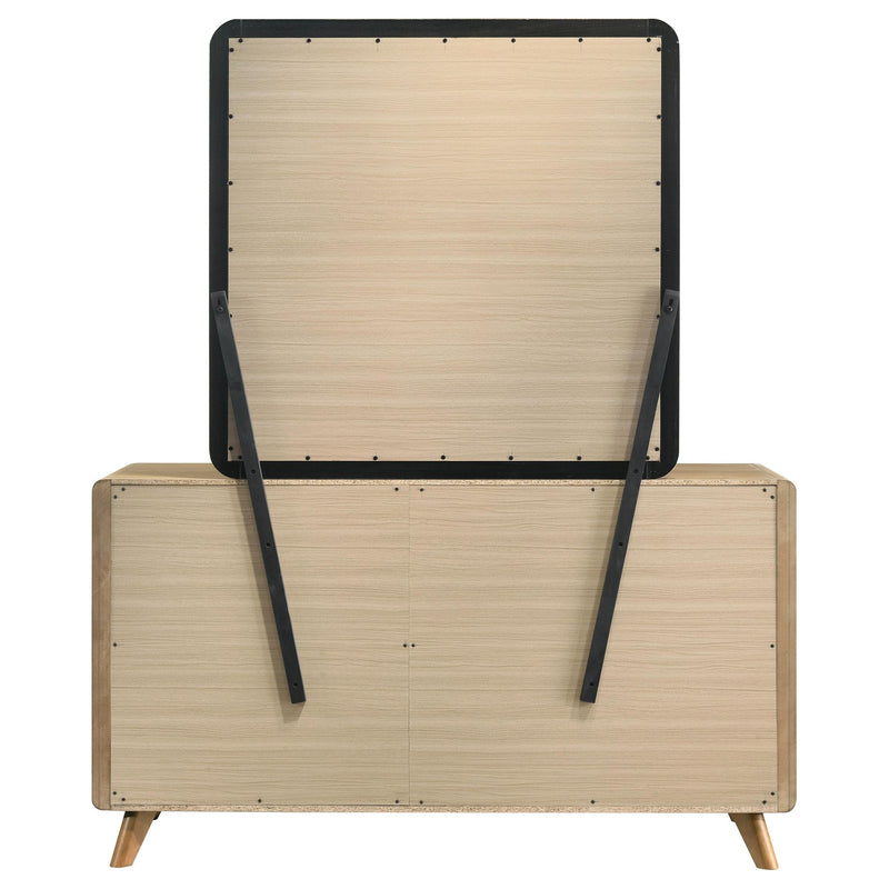 Bennett 6-drawer Bedroom Dresser and Mirror Set Light Oak - 222903M