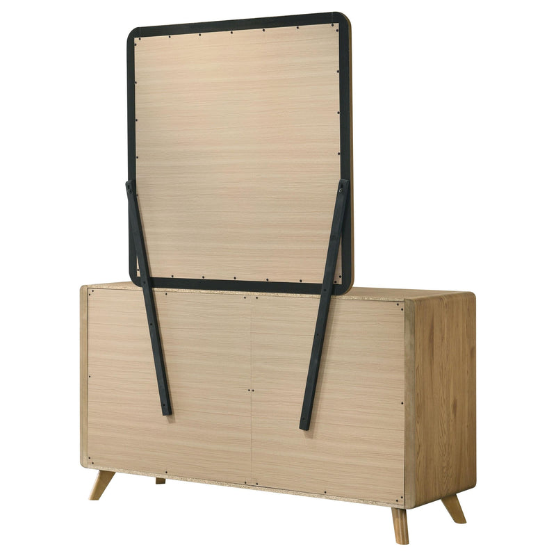 Bennett 6-drawer Bedroom Dresser and Mirror Set Light Oak - 222903M