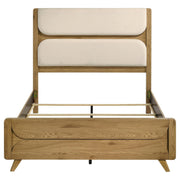 Bennett 63-inch Queen Upholstered Panel Bed Cream and Light Oak - 222901Q