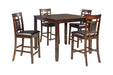 Bennox Brown Counter Height Dining Table and Bar Stools (Set of 5) - Gate FurnitureCounter Height Table