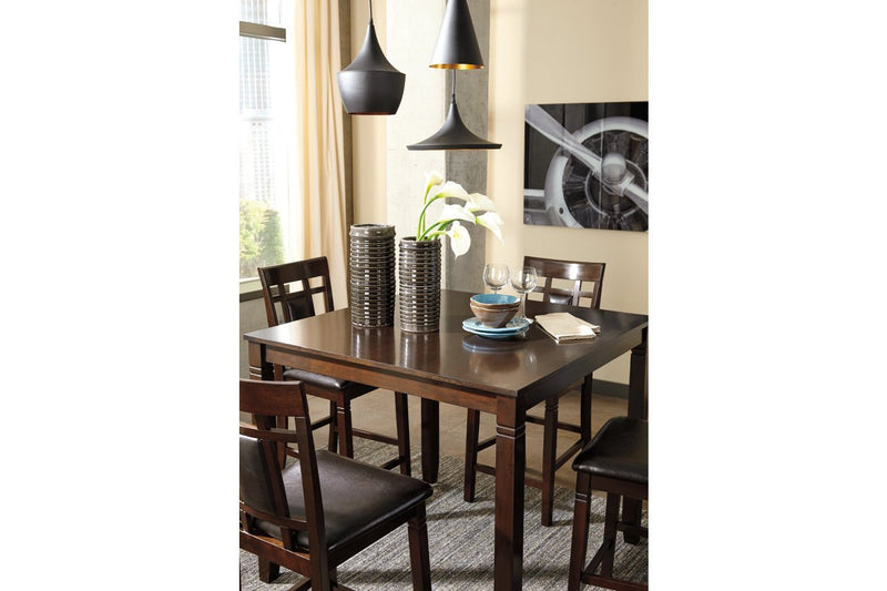 Bennox Brown Counter Height Dining Table and Bar Stools (Set of 5) - Lara FurnitureCounter Height Table