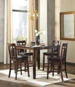 Bennox Brown Counter Height Dining Table and Bar Stools (Set of 5) - Lara FurnitureCounter Height Table