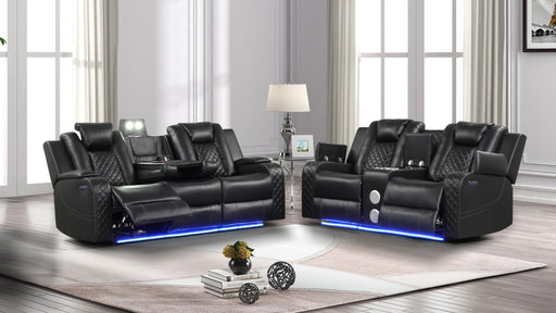 Benz 2 Pc Living Room Set in Black - Benz 2 Pc Living Room Set in Black