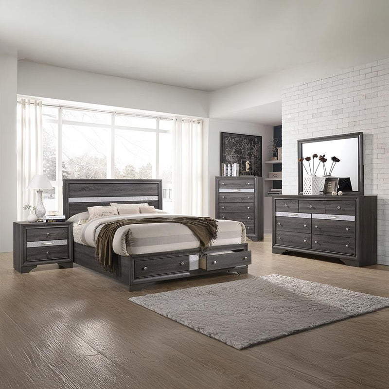 Berea - Gray Storage Queen Bed, Dresser, Mirror - B364-QDM