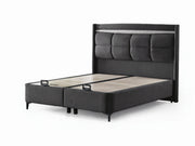 Bergama Storage Bed With Headboard - Queen in Dark Grey - 200-ELIF-BER-150-EY350-SB