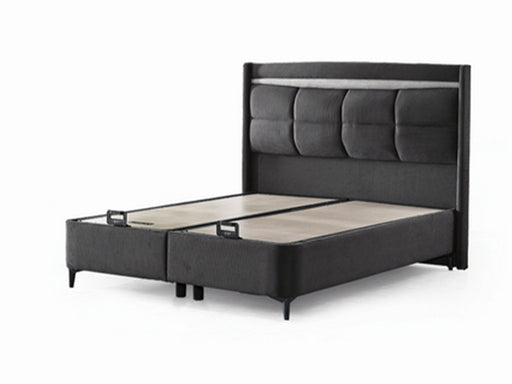Bergama Storage Bed With Headboard - Queen in Dark Grey - 200-ELIF-BER-150-EY350-SB