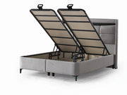Bergama Storage Bed With Headboard - Twin in Dark Grey - 200-ELIF-BER-90-EY350-SB