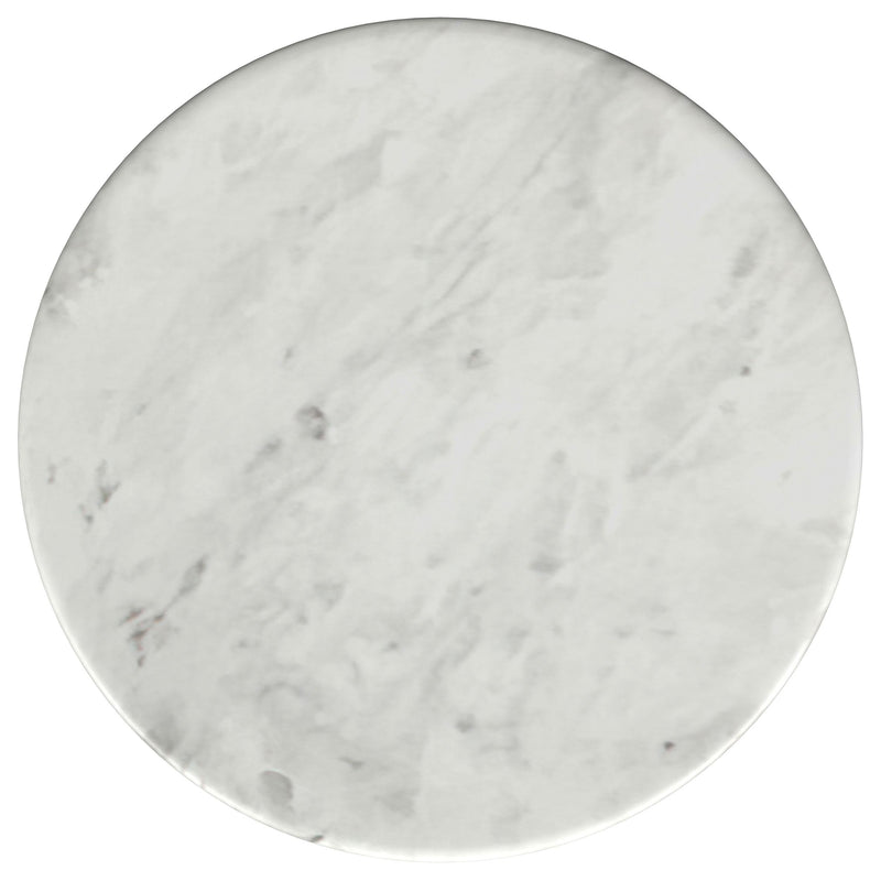 Berkeley Round Marble Top Side Table White and Brown - 930080
