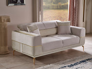 Berlin 2-pieces (Sofa & Loveseat)Livingroom Set Beige in Beige - 101-BER-LV925-32