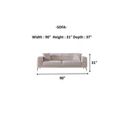 Berlin 3-pieces (Sofa & 2 Chair)Livingroom Set Beige in Beige - 101-BER-LV925-311